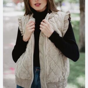 Katydid Quilted Tan Vest for Women